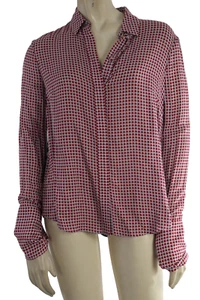 PATRIZIA PEPE Red Polka Dot Long Sleeve Collared Blouse Size 42 - Picture 1 of 8