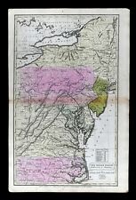 1830 Huntington Map New England Maine Massachusetts Connecticut Rhode Island USA
