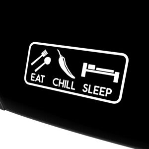 Naklejka dekoracyjna Eat Chill Sleep Naklejka Pojazd Biała 20x8 cm N23103K