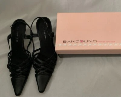 Correa de tobillo Bandolino para mujer negra punta tacones medianos talla 7,5 Foto 1 de 3