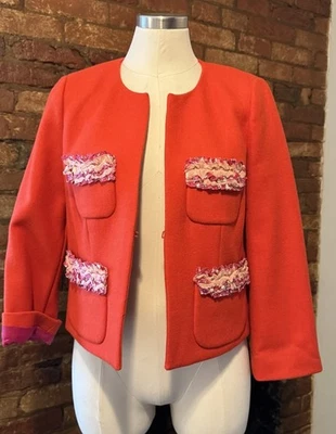 J. Blazer chaqueta vintage de lana con estampado Crew Liberty talla 4 Foto 1 de 4