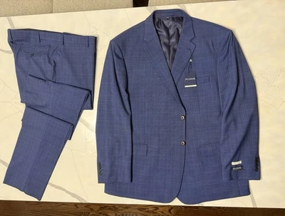 Jos. A. Traje Bank - 54R (49 esperas) - Mezcla de lana - Cuadros azules - Ajuste a medida Foto 1 de 4