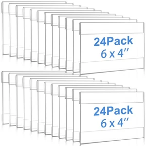 24 Pack Acrylic Wall Mounted Sign Holder Vertical Plastic Clear Frames No Dri... - Picture 1 of 7