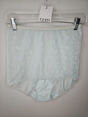 复古 Vantees Vanity Fair Tricot Pillowtab Lt 蓝色内裤透明蕾丝正面 6 码 — 第 1/4 张图片