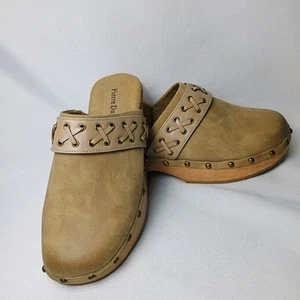 Pierre Dumas Braided Clog Slip On Shoes Women's Size 7 Tan - Picture 1 of 10