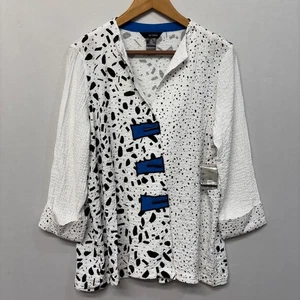 NWT Ali Miles Women 3/4 Sleeve Blouse Top Shirt Size Medium Artsy D054 -6 - Picture 1 of 17