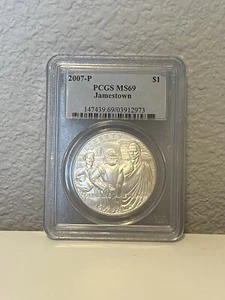 2007 P JAMESTOWN PCGS MS69 Commemorative Silver Dollar - Picture 1 of 2
