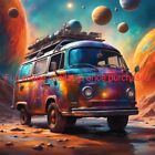 Kombi - Space Van | High Resolution Digital Wall Art Print | Download