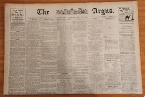 THE ARGUS MELBOURNE MARTES 8 JULIO 1930 / Certificado de autenticidad  - Imagen 1 de 6