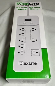 MaxLite Electric Power Strip 8 Outlets 4ft Power Cord Energy Saver 125VAC/15A - Picture 1 of 7