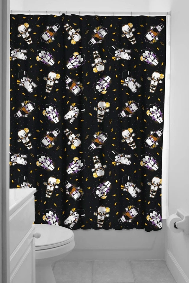 4702 Kewpie Monstruos Novia Frankenstein Drácula Momia Sourpuss Cortina de Ducha Foto 1 de 4