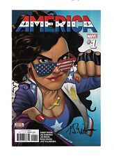 America #1 1st Solo Series Ms. Chavez Signed COA Marvel Comics 2017 Midtown