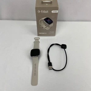 Fitbit Sense 2 Advanced Health Fitness GPS Smartwatch, Lunar White/Platinum - Zdjęcie 1 z 12