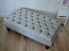  Chesterfield Deep Buttoned Footstool  in Plush Velvet  10 Colours Available