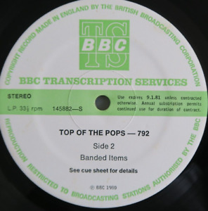 Pink Floyd  David Bowie BBC Top Of The Pops Radio PROMO 12'' vinyl Lp MINT 1980
