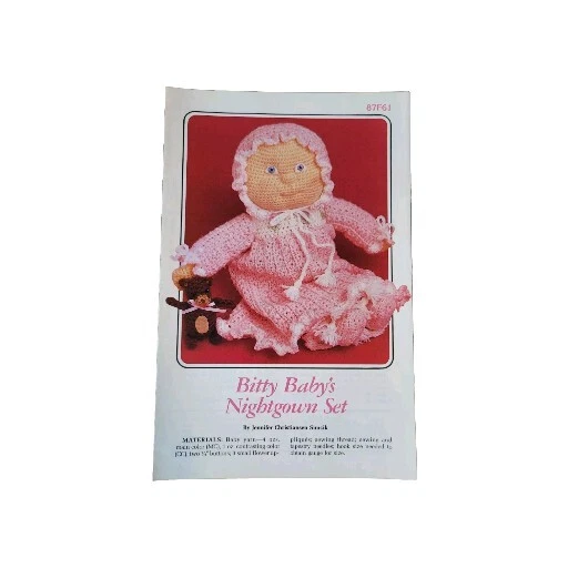 Bitty Baby's Nightgown Set Crochet Pattern 87F61 Annie's Club Soft Sculpture - Image 1 of 1