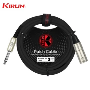 Kirlin 3FT XLR 3-Pin Male to 1/4" TRS Male Patch Cable OFC Conductors - Picture 1 of 1