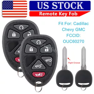 2 Replacement for 2007 - 2014 Chevy Tahoe Traverse GMC Yukon Remote Fob 6B + Key - Picture 1 of 10