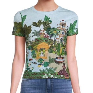 NWT Alice + Olivia Rylyn Tropical Couture Palace T Shirt Tee Floral Stace XS - Picture 1 of 12