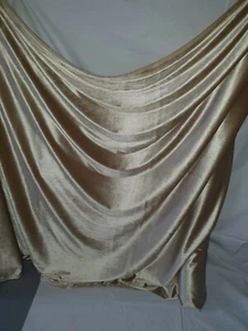 Tela de terciopelo de terciopelo de champán spandex 58" de ancho metro cuarto de grasa rollos - Imagen 1 de 4
