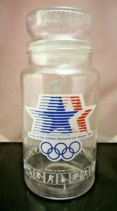 VTG 1984 OLYMPIAD LOS ANGELES OLYMPIC COMMEMORATIVE M&M CANDY JAR-ANCHOR HOCKING - Picture 1 of 12