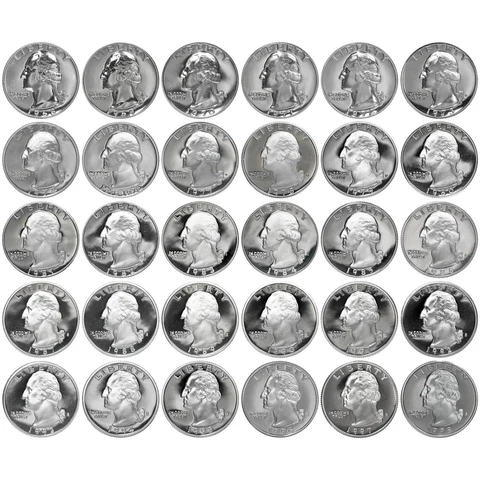 1968 S-1998 S Washington Quarter Gem Proof Run 30 Coin Set US Mint Lot Cover