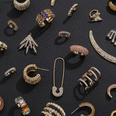 1 juego de pendientes de clip de circón pavimentado apilables en forma de C para mujer joyero de moda Foto 1 de 4