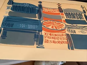 1970 Sister Mary Gabriel SL Signed Serigraph Signed Chairs Vintage - Picture 1 of 16
