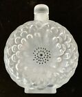 XL Lalique Hollywood Regency French Dahlia Frosted Crystal Display Perfume Bottl
