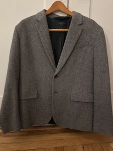 Men's Blazer / Sport Jacket - Rag & Bone Black Cream Herringbone Size 44 Regular - Picture 1 of 4