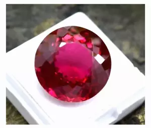 Bellissima pietra preziosa certificata rubino rosso scuro taglio tondo 30,15 ct misura 18x18x10 mm - Foto 1 di 8