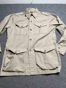 Camicia safari kaki uomo vintage Hunting World New York stile 53 taglia 40 - Foto 1 di 10