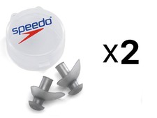 Speedo FIT Swimming Ergo Ear Plugs with Case - Silver (Pack of 2)