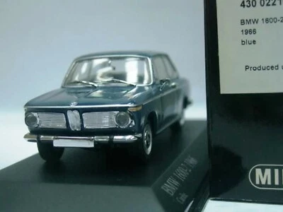 WOW EXTREMELY RARE BMW 1600 2 Typ 114 1966 Blue 1:43 Minichamps-1802/2000/Spark - Image 1 of 3