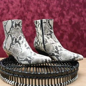 Rag&Bone Women Spire Snake Print Leather Zip Western Ankle Boots sz 6US EUR36 - Picture 1 of 8