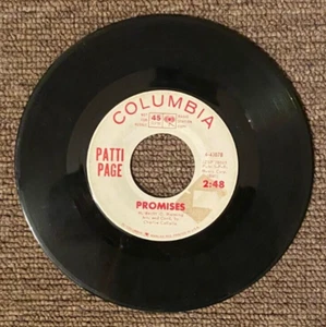 Patti Page - Promises / Drina (Little Soldier Boy) Columbia Promo 45 1964 - Picture 1 of 2