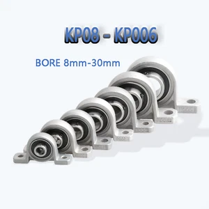 KP Pillow Block Bearings - 8 10 12 15 17 20 25 30 mm - Bore Shaft Support Mount - Picture 1 of 3