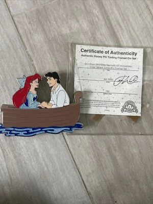Prendedor Disney D23 Expo 2019 Little Mermaid Ariel Eric enmarcado Jumbo Kiss Girl LE 150 Foto 1 de 2