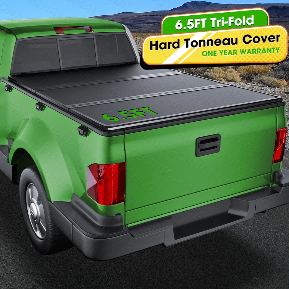 Cubierta Tonneau de plataforma de camioneta plegable rígida triple de 6,5 ft para Ford F150 F-150 2004-2014 Foto 1 de 4