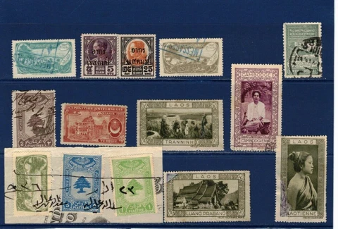 LEBANON & WORLDWIDE  LOT OF 9 REVENUE STAMPS & OTHERS USED #508 Cover
