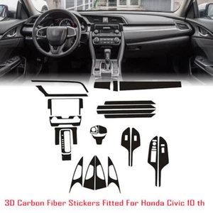 Calcomanías adhesivas de fibra de carbono para consola central interior para Honda Civic 10th - Imagen 1 de 6
