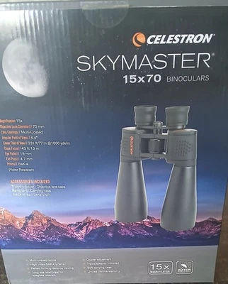 New Celestron SkyMaster 15x70mm Binocular Astronomy Binoculars w/Accessories - Image 1 of 4