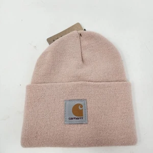 Carhartt Beanie Women’s OS Pink Logo Cuffed Winter Hat - Picture 1 of 4