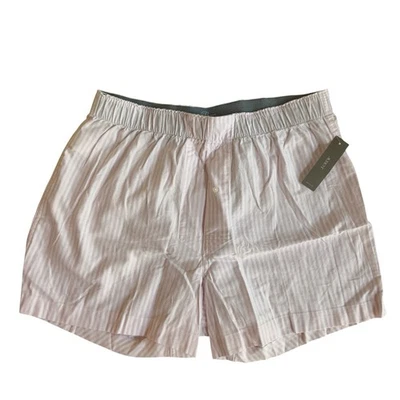 Calzoncillo Boxer J Crew en Algodón Orgánico Roto Oxford Rosa Rayas Para Hombre Talla M Foto 1 de 4