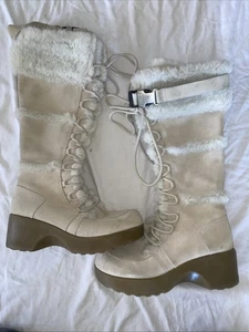 Vintage Aldo Platform Boot Women’s Suede Leather Size 39 8.5 Lace Up L Y2k 90 - Picture 1 of 15