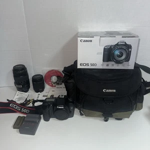 Canon EOS 50D 15.1MP Digital SLR Camera w/ EF 75-300mm Lens + More - Picture 1 of 22