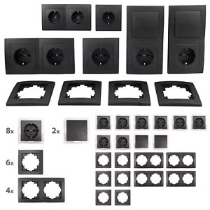 Schalter und Steckdosen Set Flair "Standard" anthrazit 20-teilig Steckdosenset - Bild 1 von 5