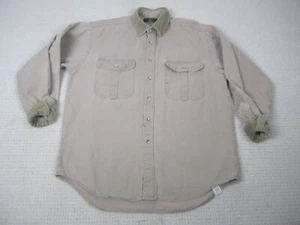 VTG Orvis Shirt Mens Medium Beige Safari Trek Corduroy Neck & Cuff Made In USA - Picture 1 of 9