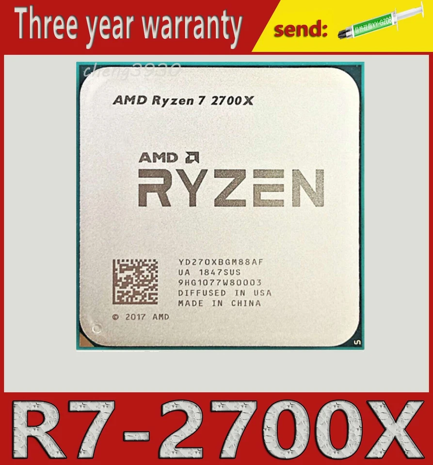 AMD Ryzen 7 2700X AM4 Octa-core 16-thread desktop R7-2700X CPU processor - Image 1 of 1