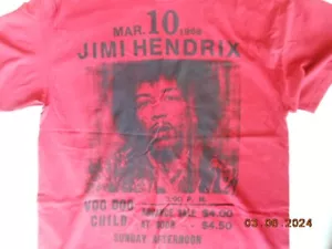 Jimi Hendrix March 1969 Reproduction Tshirt-Mens XL-NEW - Picture 1 of 3